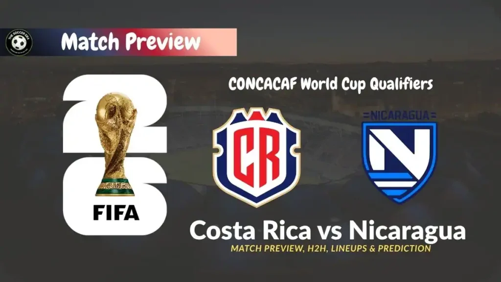 Costa Rica vs Nicaragua 2026 FIFA World Cup Qualifiers Preview, Standings & Predictions
