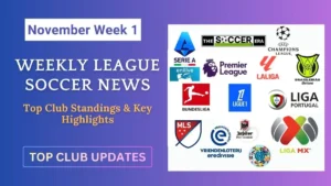 Weekly League Soccer News – Week 1 Nov Top 10 Club Standings & Key Highlights