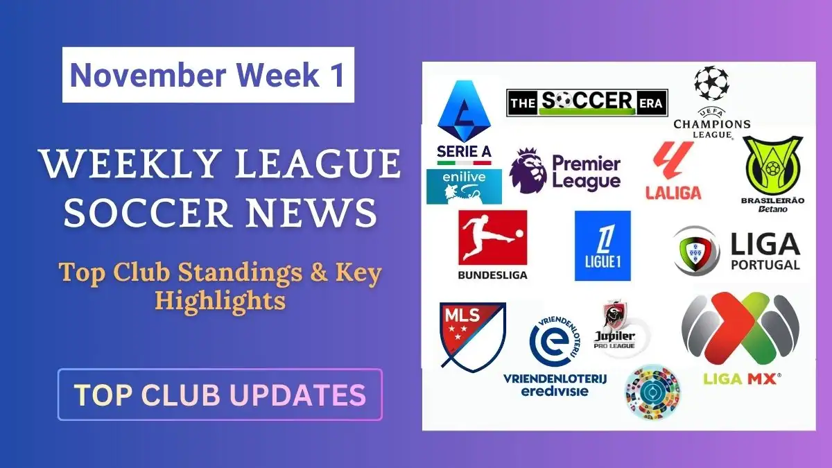 Weekly League Soccer News – Week 1 Nov Top 10 Club Standings & Key Highlights