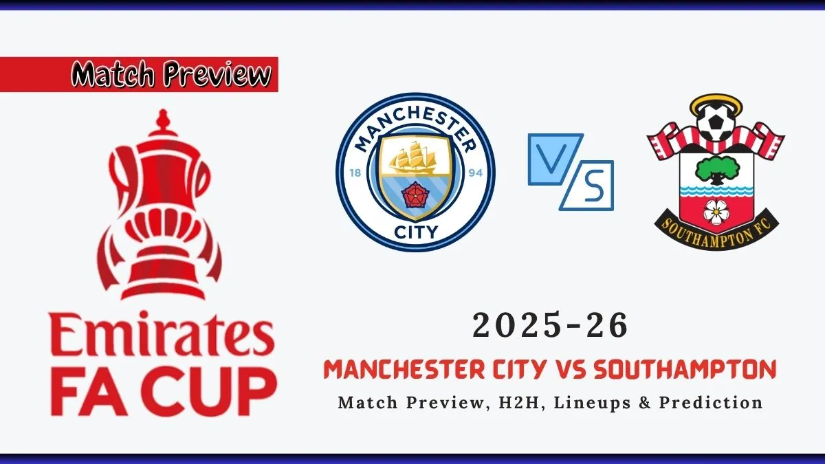 Manchester City vs Southampton - 2026 FA Cup Soccer Match, team news, H2H, lineups, and prediction